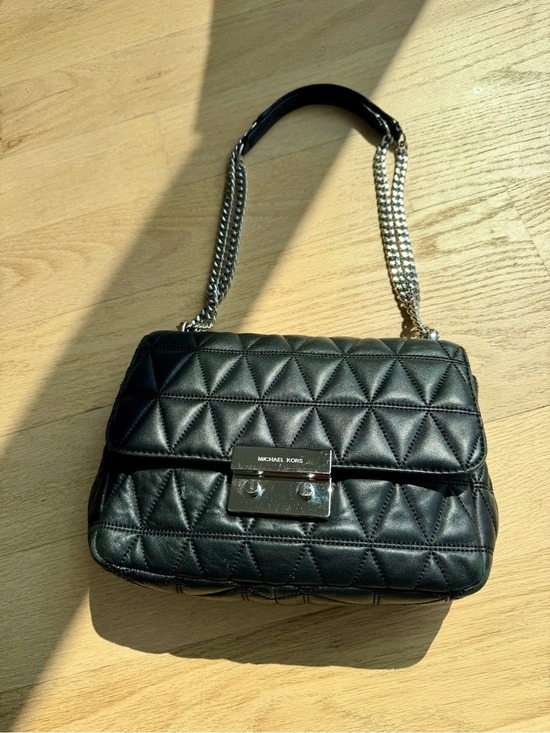 Michael Kors Handbags - Michael Kors Black Quilted Shoulder Bag with Silver Chain